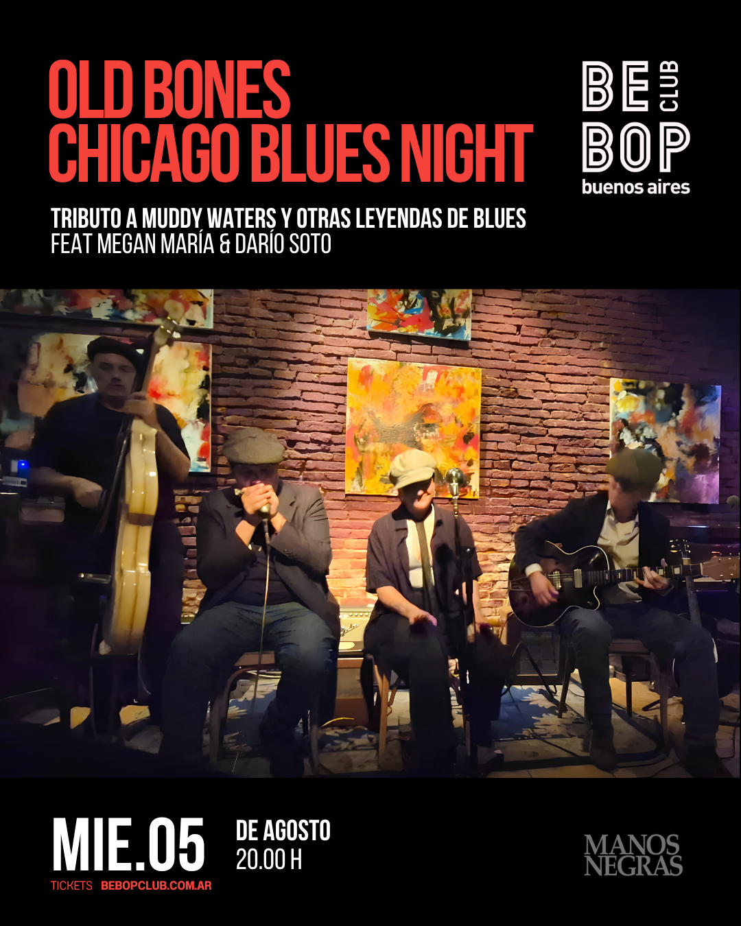 OLD BONES – CHICAGO BLUES NIGHT | Tributo a Muddy Waters y otras leyendas de Bues | Feat Megan María & Darío Soto