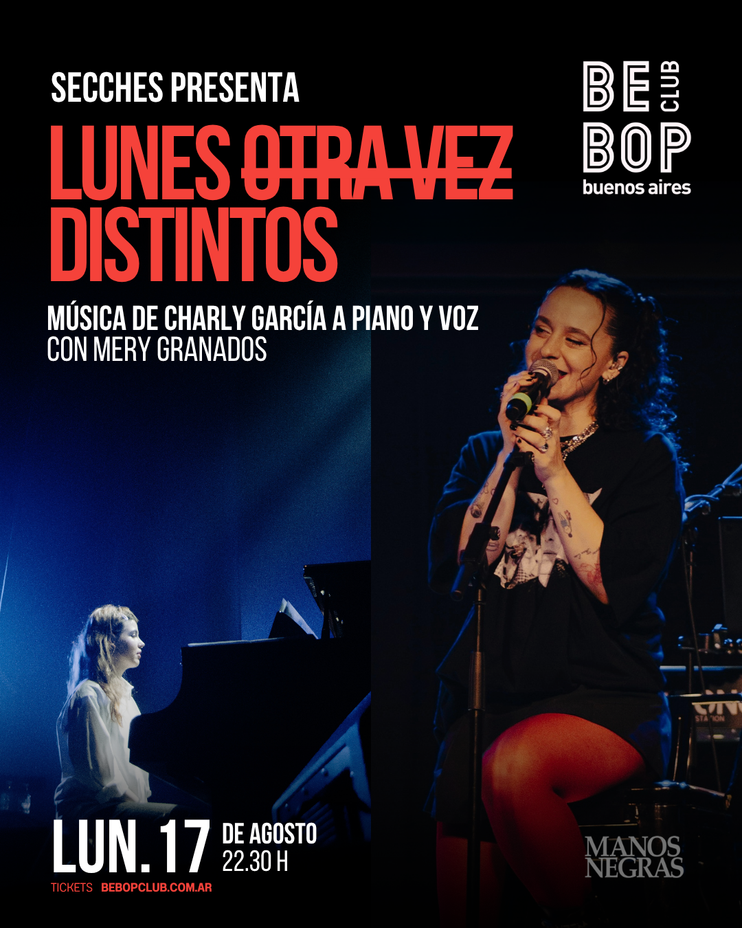 Lunes Otra Vez Distintos | Música de Charly García a piano y voz | Con Mery Granados