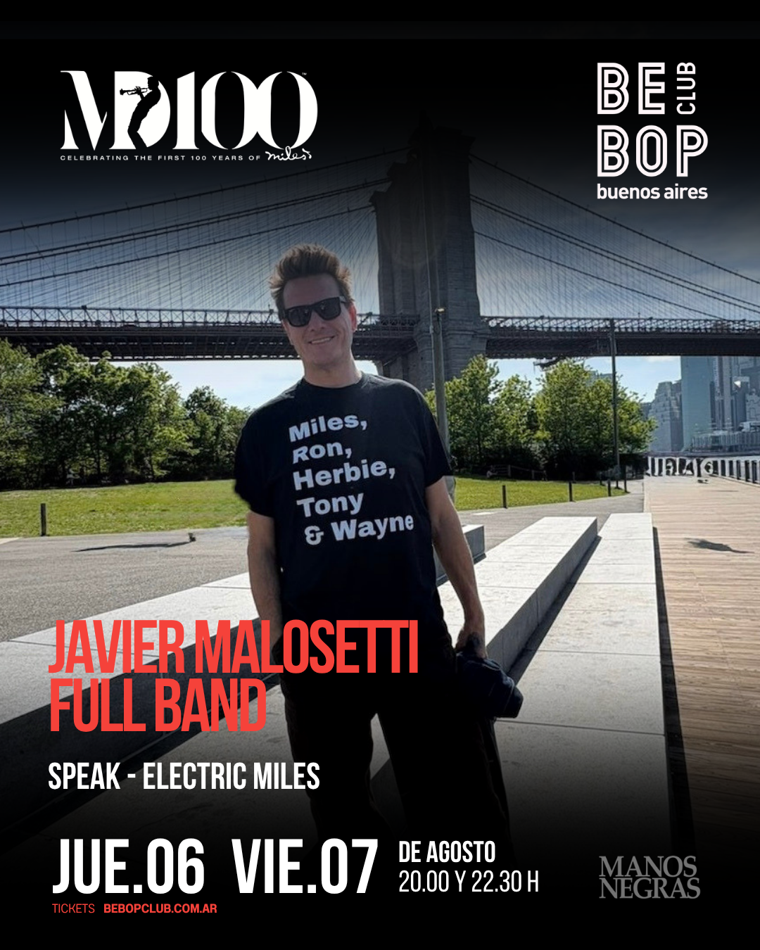JAVIER MALOSETTI FULL BAND | SPEAK - ELECTRIC MILES artwork from Bebop Club
