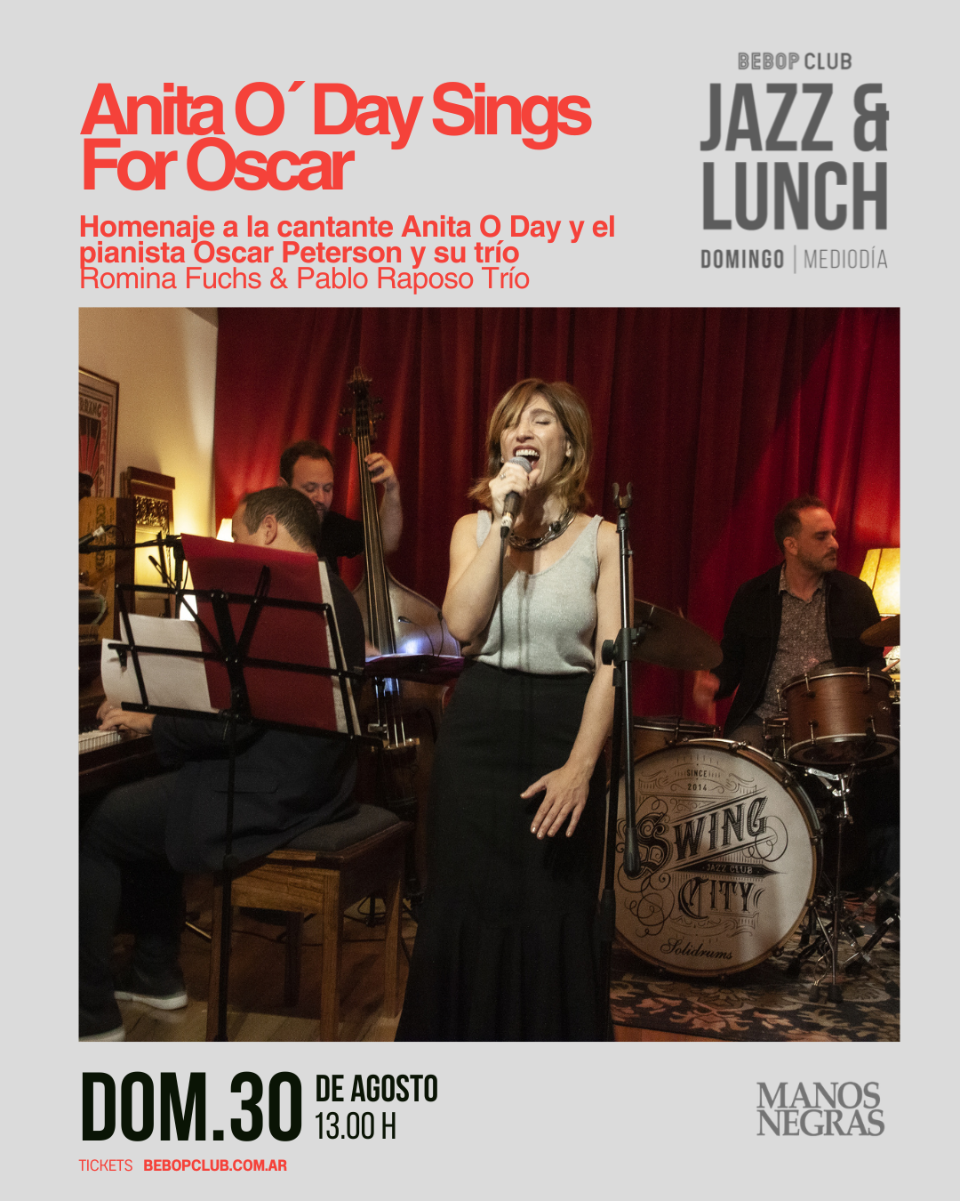 Anita O´ Day Sings For Oscar | Homenaje a la cantante Anita O Day y el pianista Oscar Peterson y su trío | Romina Fuchs & Pablo Raposo Trío artwork from Bebop Club