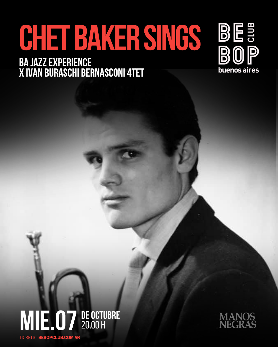 Chet Baker Sings | BA Jazz Experience | x Ivan Buraschi Bernasconi 4tet artwork from Bebop Club