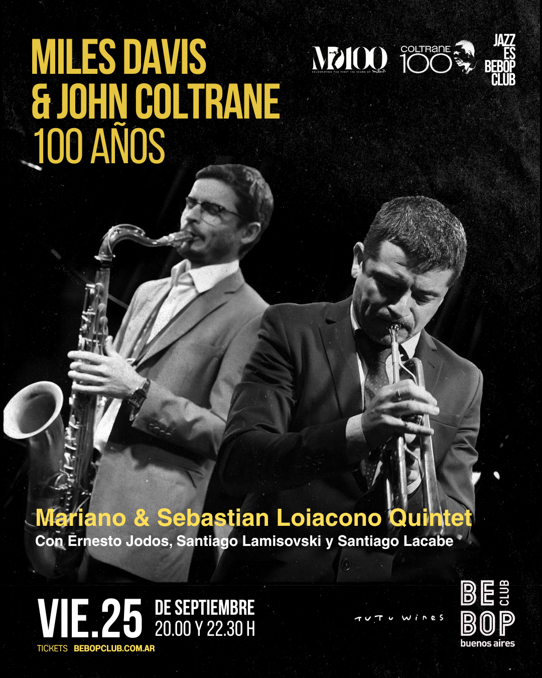Miles Davis & John Coltrane 100 años | Mariano & Sebastián Loiacono Quintet | Con Ernesto Jodos, Santiago Lamisovski y Santiago Lacabe