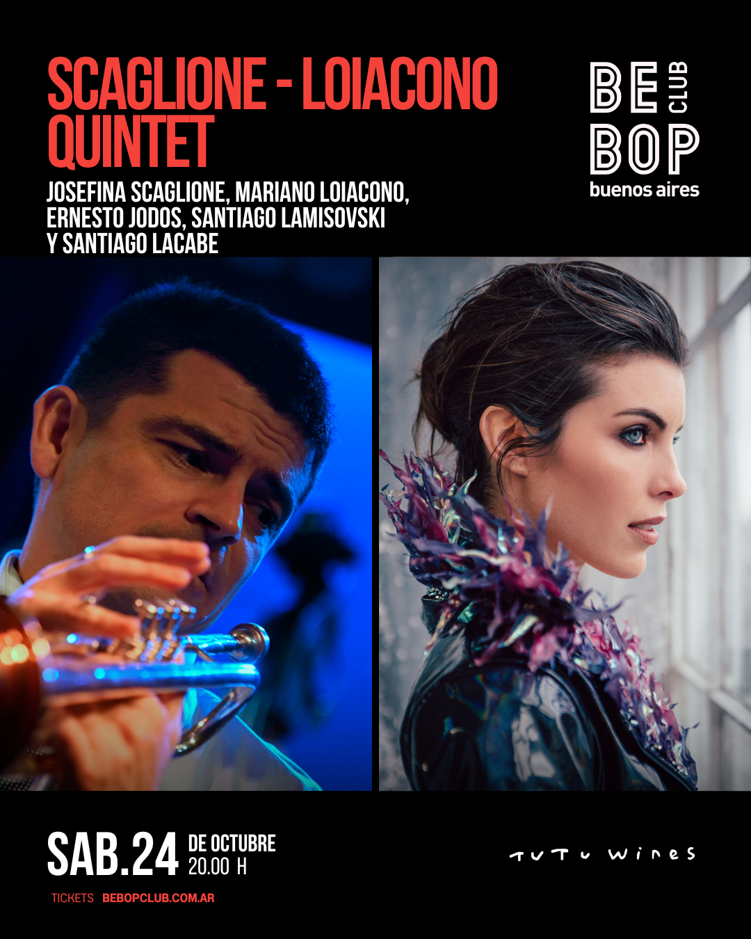 Scaglione - Loiacono Quintet | Josefina Scaglione, Mariano Loiacono, Ernesto Jodos, Santiago Lamisovski y Santiago Lacabe