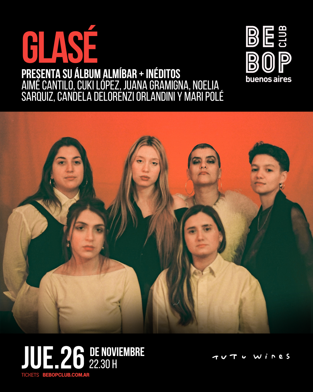 Glasé | presenta su álbum Almíbar + inéditos | Aimé Cantilo, Cuki López, Juana Gramigna, Noelia Sarquiz, Candela Delorenzi Orlandini  y Mari Polé