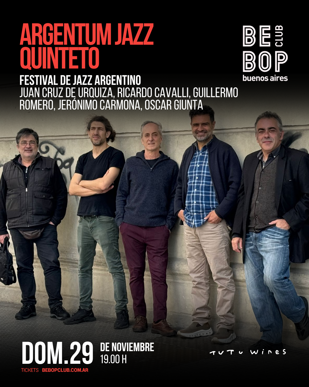 Argentum Jazz Quinteto | Festival de Jazz Argentino | Juan Cruz de Urquiza, Ricardo Cavalli, Guillermo Romero, Jerónimo Carmona, Oscar Giunta